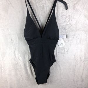 Time And Tru One Piece Missy Swimsuit Women's SZ S (4-6) Black New With Tags